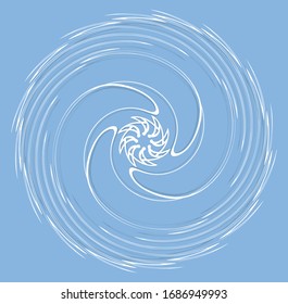 white helical, spiraling, curl and curly shape. spiral, twirl, swirl illustration. twine design element over single-color, monochrome background, backdrop. helix, volute