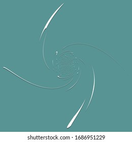 white helical, spiraling, curl and curly shape. spiral, twirl, swirl illustration. twine design element over single-color, monochrome background, backdrop. helix, volute