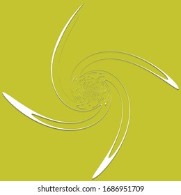 white helical, spiraling, curl and curly shape. spiral, twirl, swirl illustration. twine design element over single-color, monochrome background, backdrop. helix, volute