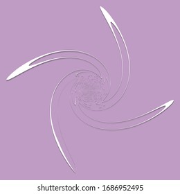 white helical, spiraling, curl and curly shape. spiral, twirl, swirl illustration. twine design element over single-color, monochrome background, backdrop. helix, volute