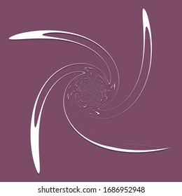 white helical, spiraling, curl and curly shape. spiral, twirl, swirl illustration. twine design element over single-color, monochrome background, backdrop. helix, volute