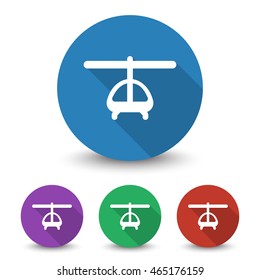 White Helicopter icon in different colors set