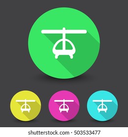 White Helicopter icon in different colors set