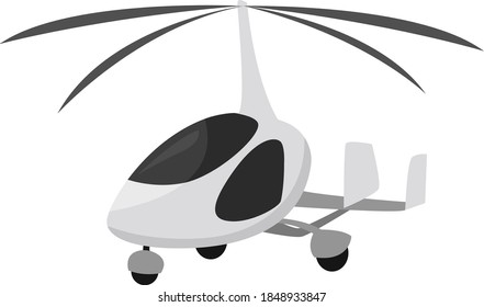 White helicopter, illustration, vector on white background