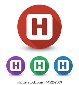 White Helicopter Platform icon in different colors set
