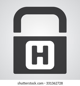 White Helicopter Platform icon on black pad lock