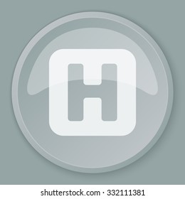 White Helicopter Platform icon on grey web button