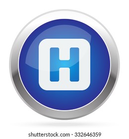 White Helicopter Platform icon on blue web app button