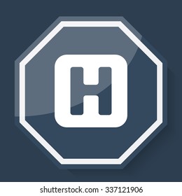 White Helicopter Platform icon on plum blue web app button
