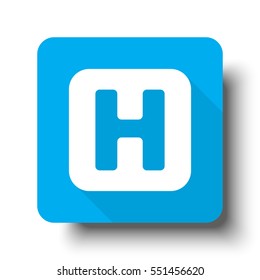 White Helicopter Platform icon on blue web button