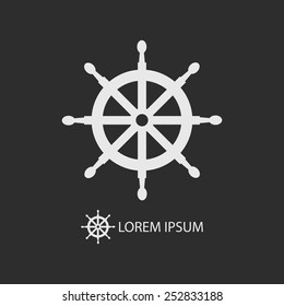 White helm as logo with copyspace on dark grey background
