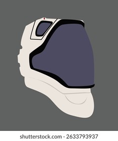 White helmet from astronauts. Astronaut space helmet vector