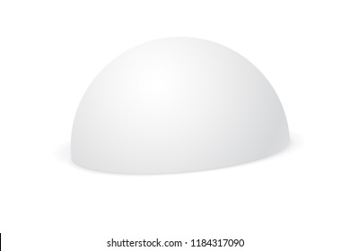 White hemisphere mockup. 3d template. Vector illustration isolated on white background