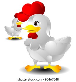  white hen standing