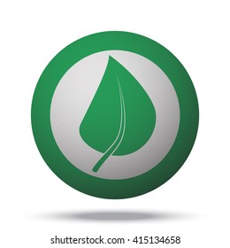 White Herbs icon on green ball