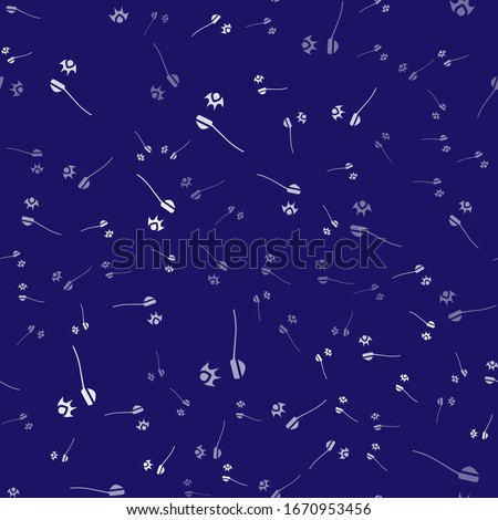 White Heroin in a spoon icon isolated seamless pattern on blue background. Concept of drug addiction and dependence from the narcotic. Junkie lifestyle.  Vector Illustration