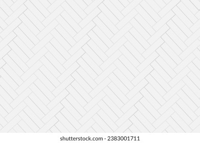 White herringbone tile seamless pattern. Subway stone or ceramic wall background. Kitchen backsplash or bathroom wall texture. Vector flat illustration.