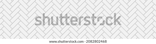White herringbone tile seamless\
pattern. Subway stone or ceramic wall background. Kitchen\
backsplash or bathroom wall texture. Vector flat\
illustration.