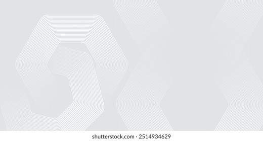 Fondo abstracto hexagonal blanco con capas superpuestas en espacio brillante con decoración de efecto de línea. Concepto del estilo del hexágono, elemento moderno del Diseño gráfico para el Anuncio, volante, tarjeta.