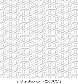 White hexagon abstract mesh seamless pattern .
