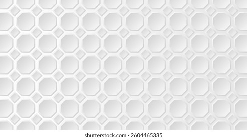 White hexagon background. 3d rendering, 3d illustration.