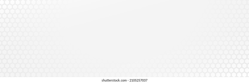 White hexagon background. Neutral website template. Light modern backdrop with geometric shapes. Abstract minimal wallpaper. Smooth honeycomb layout. Vector illustration.