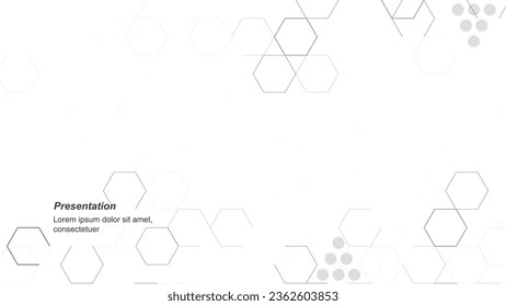 White hexagon geometric pattern texture abstract background design.