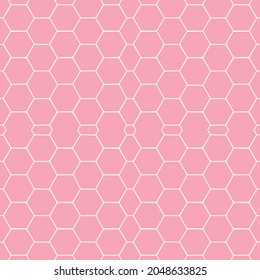 White hexagon on a light pink background. Perfect for greeting cards, wedding invitations, parties. Vector labels and badges