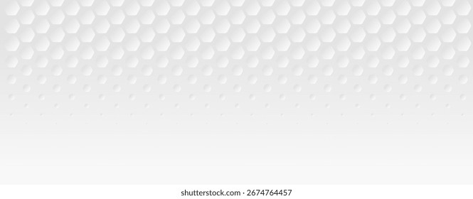 White hexagon pattern, abstract golf ball texture, honeycomb 3d backround. Vector illustration