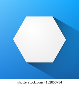 White hexagon with a shadow