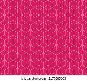 White hexagon shape on red background.
