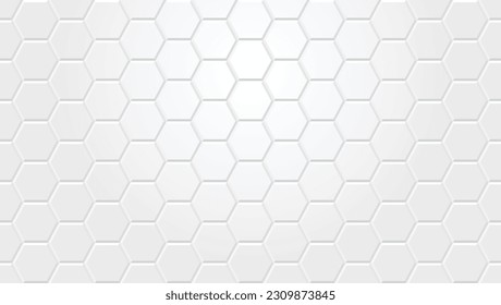 White hexagon tile pattern background - seamless wallpaper for your design and presentation