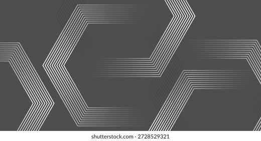 Rastro de hexágono blanco, Ilustración vectorial.
