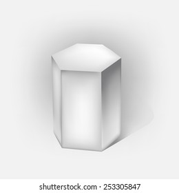 White Hexagonal Prism On White