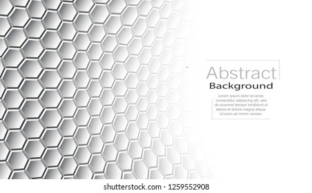 White hexagonals with light and shadow. Abstract background. Isometric 3d texture for Business, Website, Print, Presentation, Wallpaper, Advertising, Cover, Paper or Book Design.EPS 10