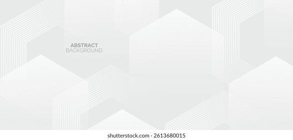 White hexagons abstract background overlap layer on bright space with stripes effect decoration. Modern graphic design element lines style concept