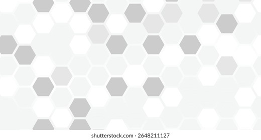 White hexagons geometric background, minimal honeycomb pattern wallpaper, 3d render  illustration.