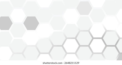 White hexagons geometric background, minimal honeycomb pattern wallpaper, 3d render  illustration.