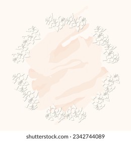 white hibiscus flower wreath frame 