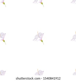 White Hibiscus. Vector illustration. Seamless background pattern. Floral botanical flower. Wild leaf wildflower isolated. Exotic tropical hawaiian jungle. Fabric wallpaper print texture.
