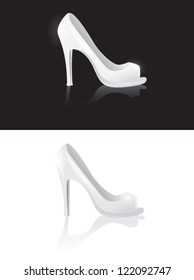 white high heel shoe