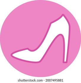 White high heels, illustration, vector on a white background.