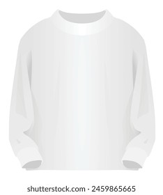 White high neck long sleeve t shirt. vector illustration