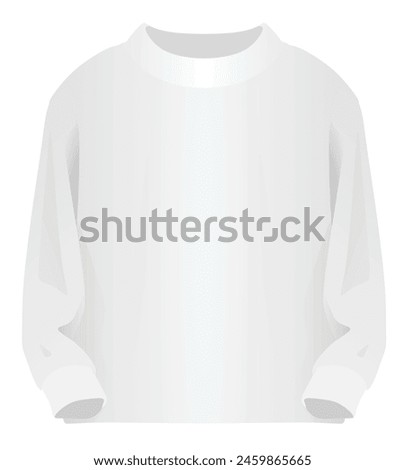White high neck long sleeve t shirt. vector illustration