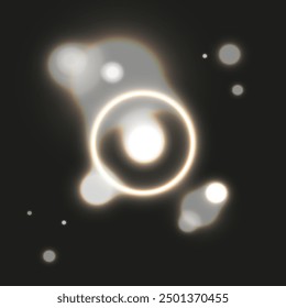 White highlight element isolated black. Shine glare template design. Vector illustration can used photo design