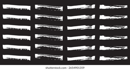 Traçados De Marcador De Marca-Texto Branco. Realce o conjunto de sublinhados do pincel. Ilustração de estoque de vetor.  
