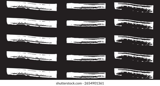 Traçados De Marcador De Marca-Texto Branco. Realce o conjunto de sublinhados do pincel. Ilustração de estoque de vetor.  