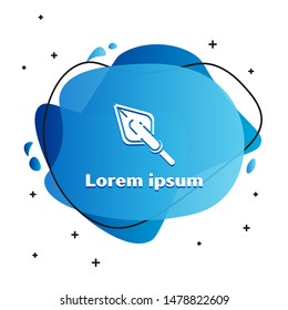 White Hipster arrow tip icon isolated on white background. Abstract banner with liquid shapes. Vector Illustration