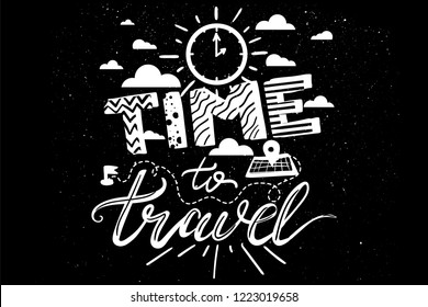 White Hipster Overlay With Quote Time To Travel