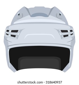 White hockey helmet on a white background